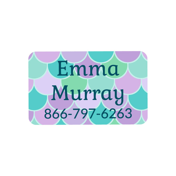 Mermaid Pattern Iron-On Clothing Labels