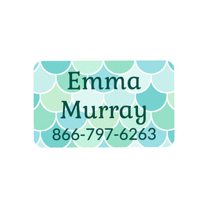 rectangle iron-on clothing labels mermaid pattern oceana