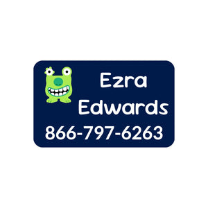 contact clothing labels for kids monsters dark blue