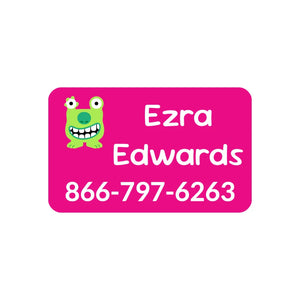 contact clothing labels for kids monsters pink