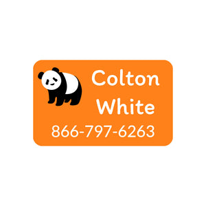 contact clothing labels panda orange