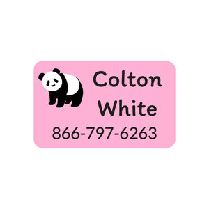 contact clothing labels panda pink