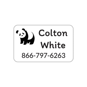 contact clothing labels panda white