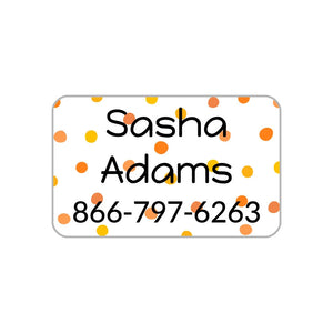 name and contact clothing labels for kids in pom pom orange