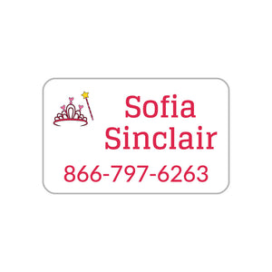 contact clothing labels princess white pink
