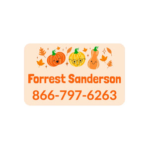 contact clothing labels pumpkin spice