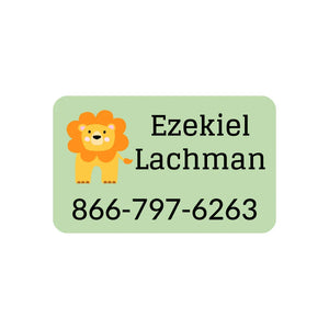 zoo animals aloe contact clothing labels