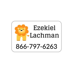 zoo animals white contact clothing labels