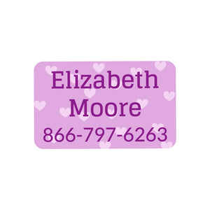 rectangle iron-on clothing labels sweetheart purple