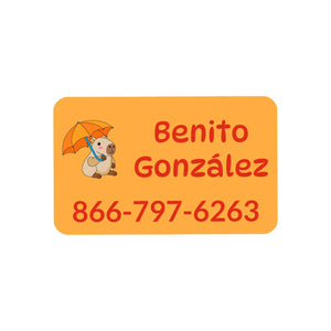 rectangle iron-on clothing labels capybara orange