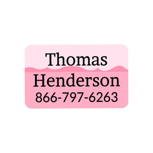 rectangle iron-on clothing labels dinosaurs pink