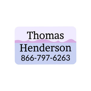 rectangle iron-on clothing labels dinosaurs purple