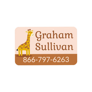 rectangle iron-on clothing labels giraffe tan