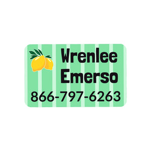rectangle iron-on clothing labels lemons green