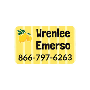 rectangle iron-on clothing labels lemons yellow