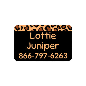 rectangle iron-on clothing labels leopard print classic