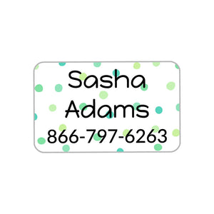 kids' rectangle iron-on labels in pom pom green