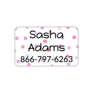 kids' rectangle iron-on labels in pom pom pink