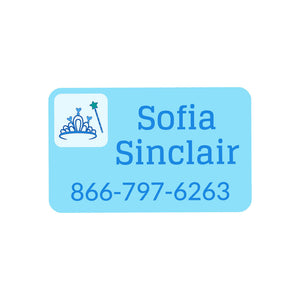 rectangle iron-on clothing labels princess blue