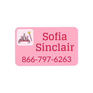 rectangle iron-on clothing labels princess pink