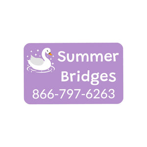 rectangle iron-on clothing labels swan lavender