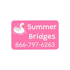 rectangle iron-on clothing labels swan pink