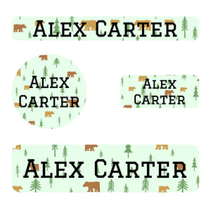 kids' waterproof small label bundle in bear light green