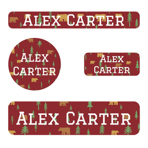 kids' waterproof small label bundle in bear maroon