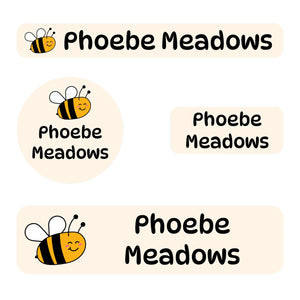 small name stickers value pack for kids in bee light tan