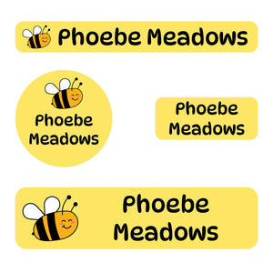 small name stickers value pack for kids in bee yellow