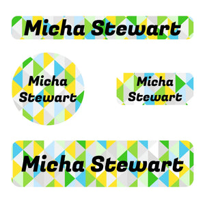 small name labels pack for kids in crystal prism labradorite