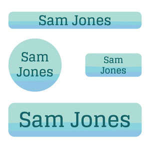 kids' small name labels bundle in ombre blue