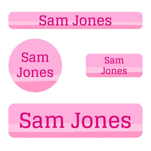 kids' small name labels bundle in ombre pink