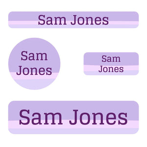 kids' small name labels bundle in ombre purple