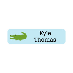 small rectangle name labels alligator light blue