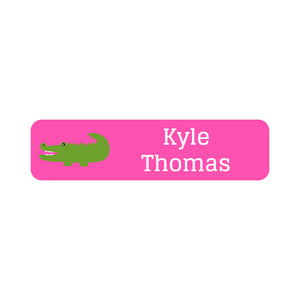 small rectangle name labels alligator pink