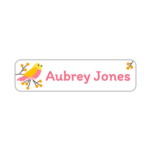 small rectangle name stickers for kids in canary