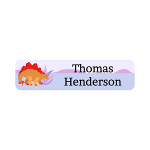 small rectangle name labels dinosaurs purple