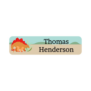 small rectangle name labels dinosaurs tan