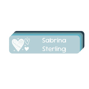 small rectangle name labels doodle hearts arctic popsicle