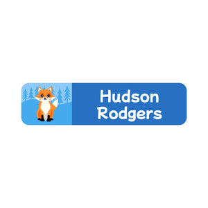 small rectangle name labels forest animals blue