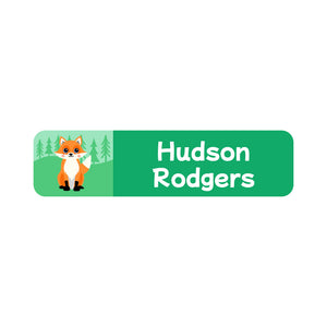 small rectangle name labels forest animals green
