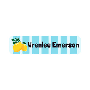 circle name labels lemons blue