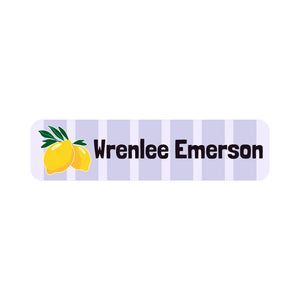 circle name labels lemons purple