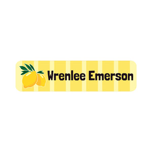 circle name labels lemons yellow