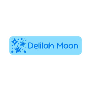 small rectangle name labels stars blue