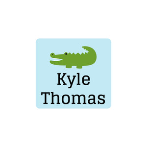square clothing labels allligator light blue