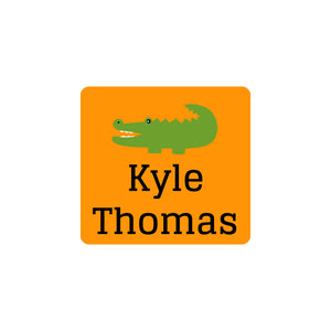 square clothing labels allligator orange