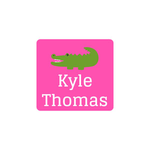square clothing labels allligator pink