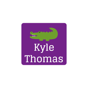 square clothing labels allligator purple